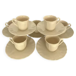 Service café 7 tasses Ivoire godrons Sarreguemines