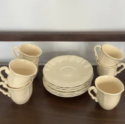 Service café 7 tasses Ivoire godrons Sarreguemines