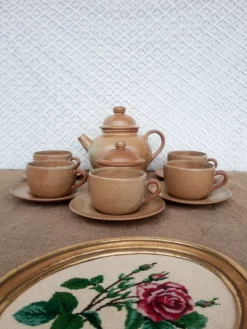 Service à café thé chocolat grès village CNP France vintage