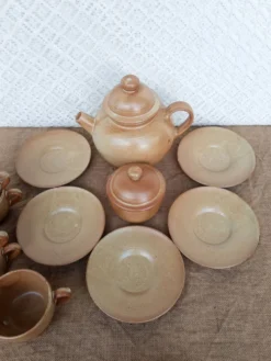 Service à café thé chocolat grès village CNP France vintage