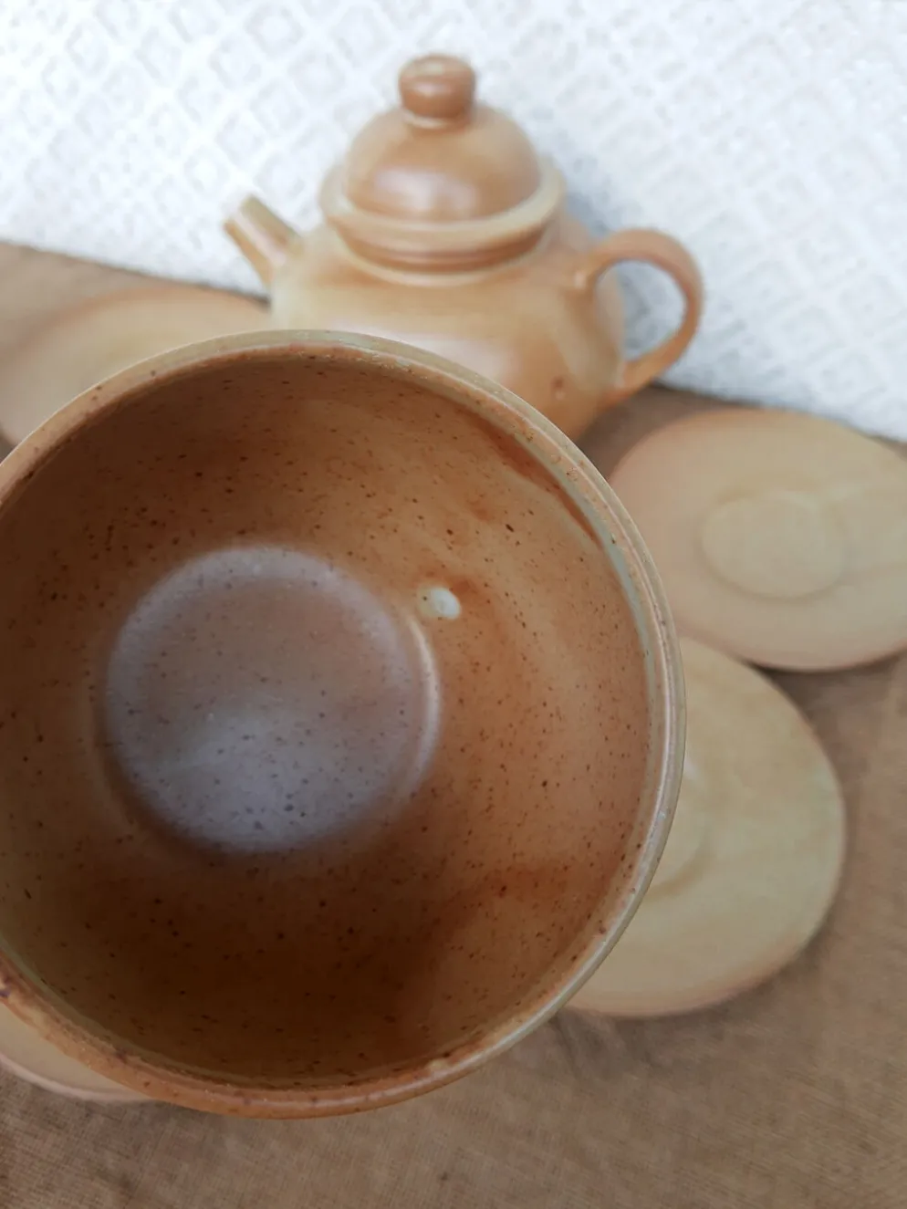 Service à café thé chocolat grès village CNP France vintage