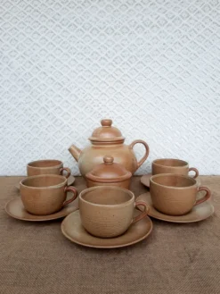 Service à café thé chocolat grès village CNP France vintage
