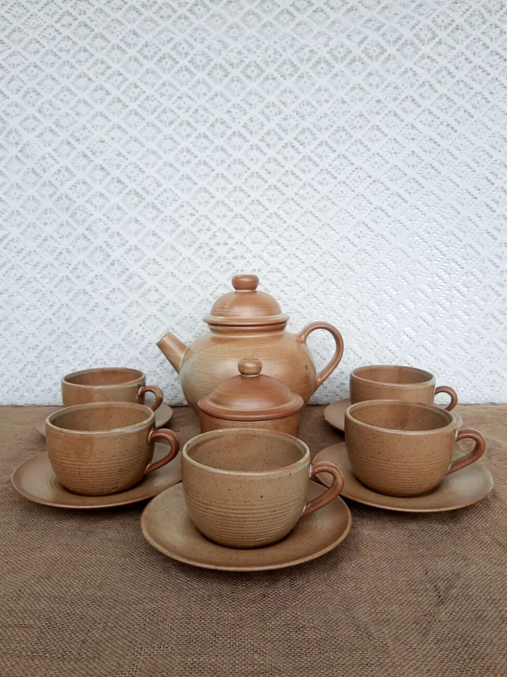 Service à café thé chocolat grès village CNP France vintage