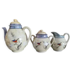 Service café / thé vintage en porcelaine fine du Japon - Décor Oiseaux