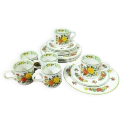 Service à café thé vintage "Summerday" Villeroy & Boch 6 trios - 18 pièces