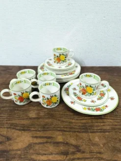 Service à café thé vintage "Summerday" Villeroy & Boch 6 trios - 18 pièces