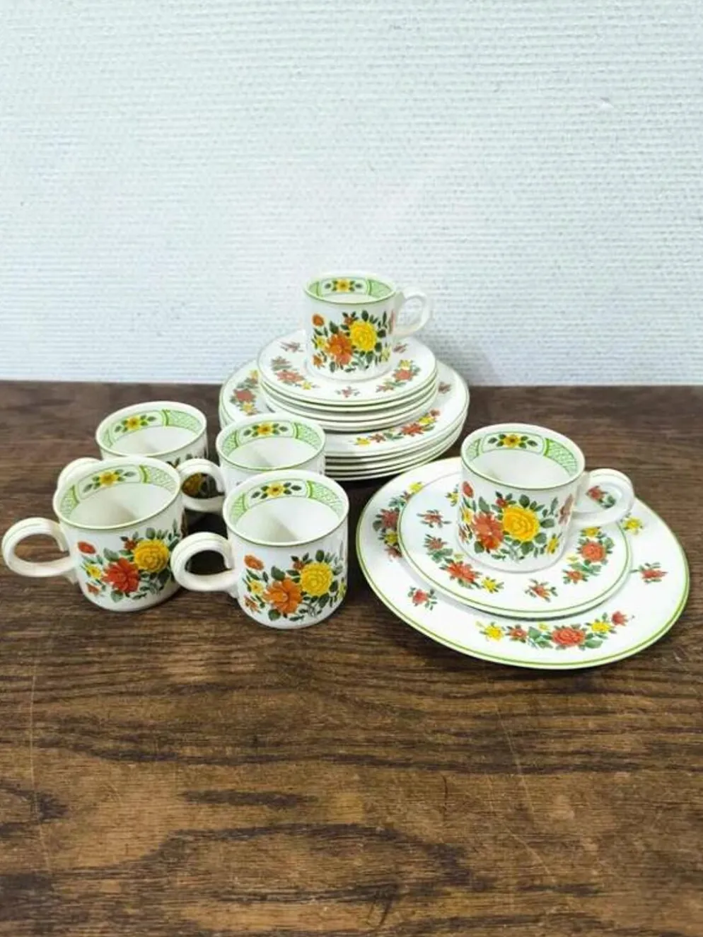 Service à café thé vintage "Summerday" Villeroy & Boch 6 trios - 18 pièces