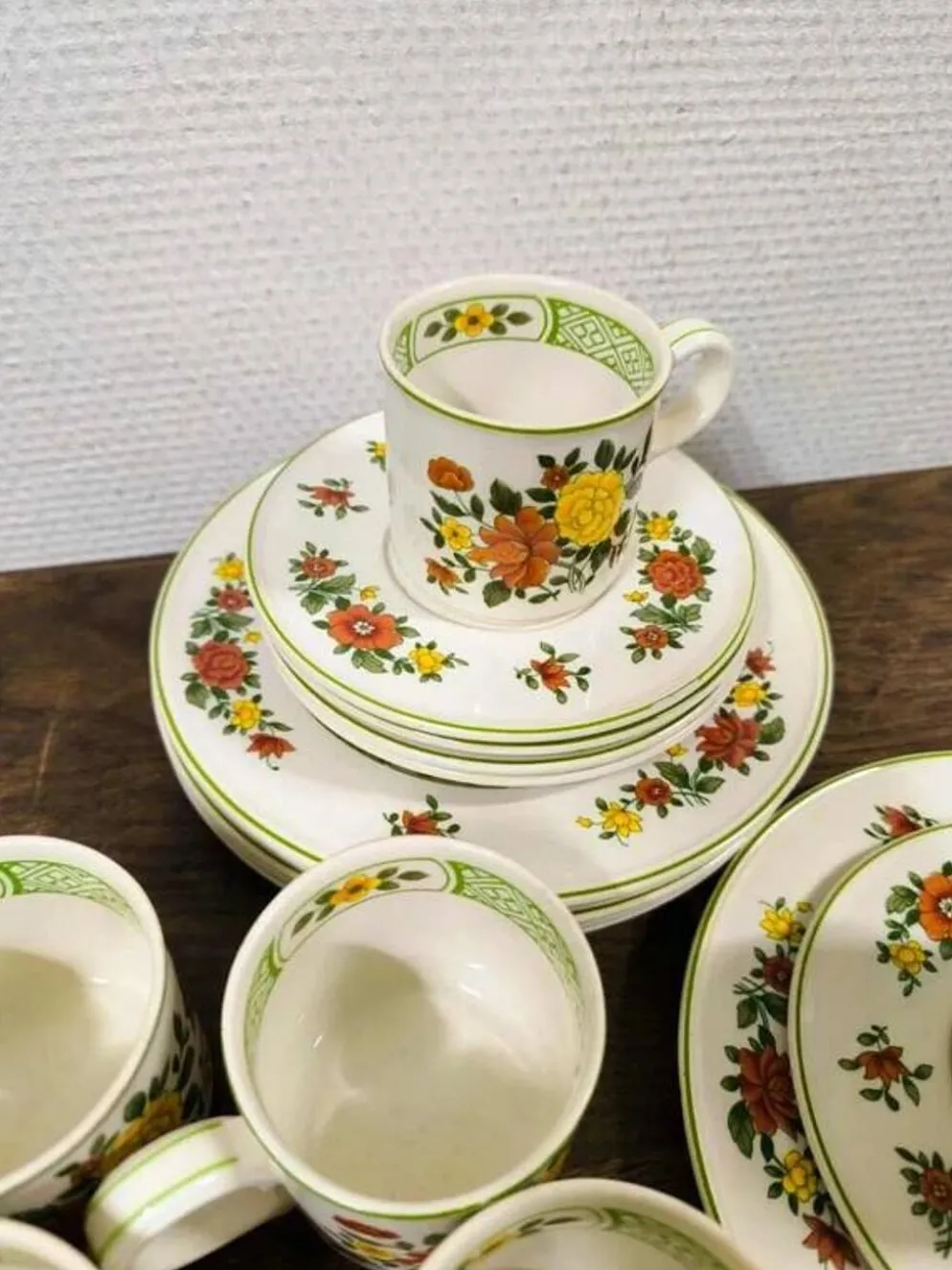 Service à café thé vintage "Summerday" Villeroy & Boch 6 trios - 18 pièces