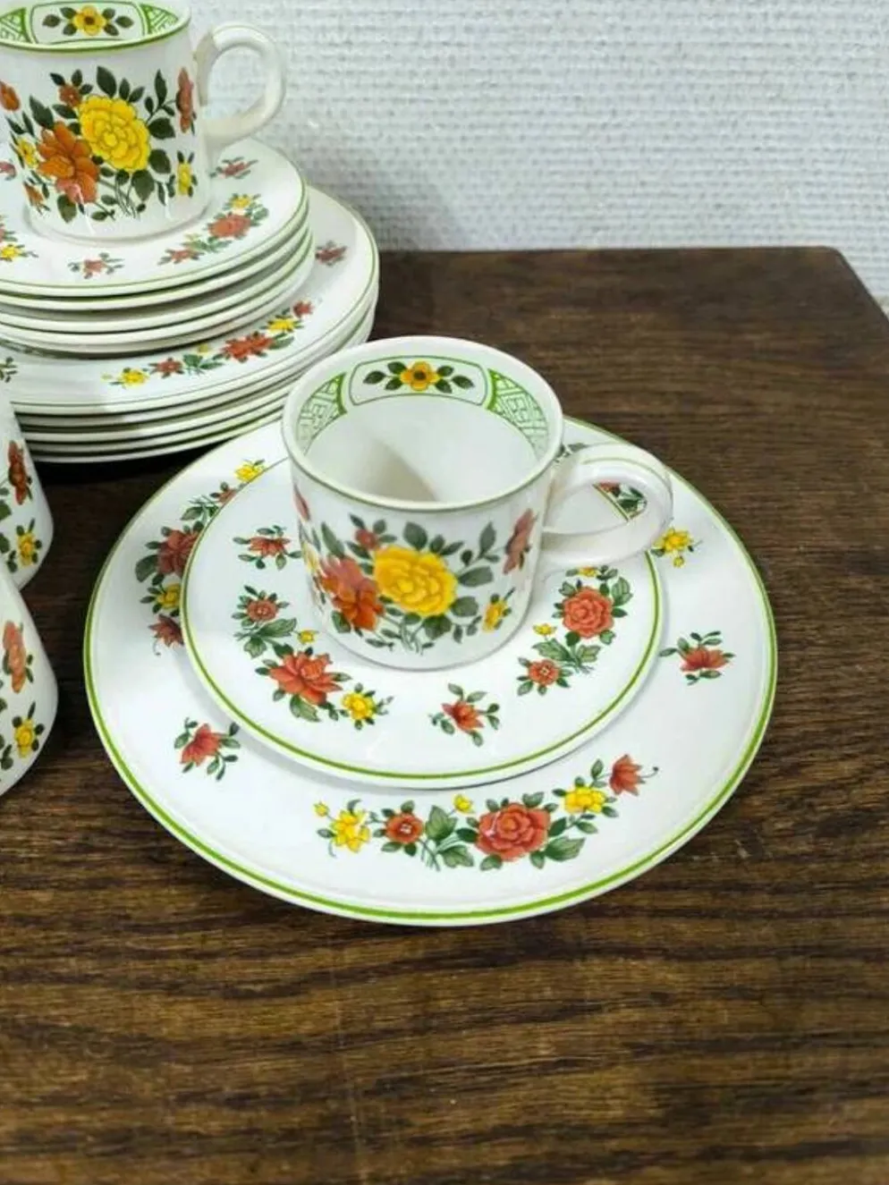 Service à café thé vintage "Summerday" Villeroy & Boch 6 trios - 18 pièces
