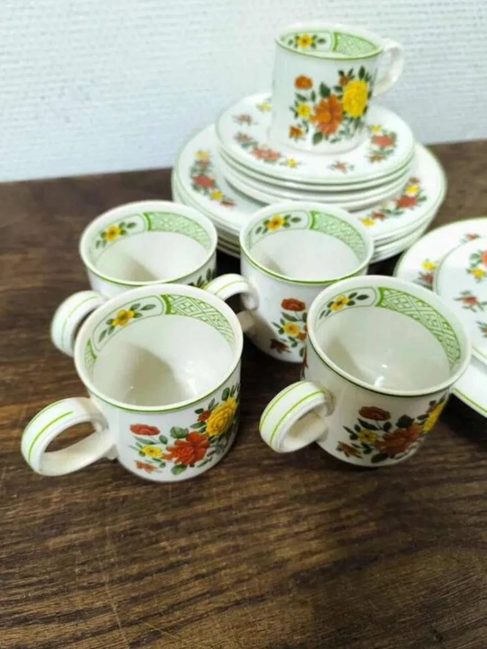 Service à café thé vintage "Summerday" Villeroy & Boch 6 trios - 18 pièces
