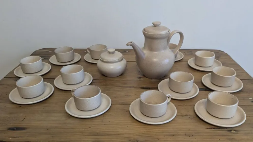 Service à café vintage en grès Les Potiers de l’Abbaye – 12 personnes