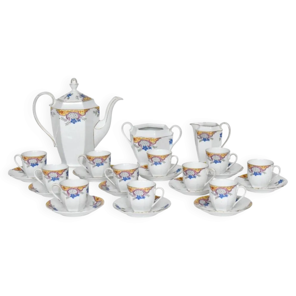 Service à café vintage en porcelaine de Epiag Tchécoslovaquie