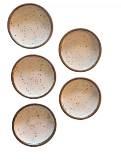 Service à café vintage 10 pièces, 5 tasses plus 5 souscoupes en grès mouch,