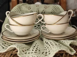 Service à café vintage Thomas Ivory Rosenthal en porcelaine ivoire – 6 pers