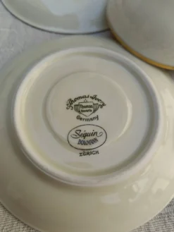Service à café vintage Thomas Ivory Rosenthal en porcelaine ivoire – 6 pers