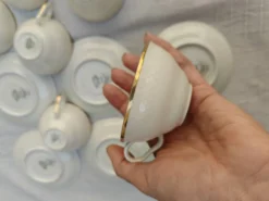 Service à café vintage Thomas Ivory Rosenthal en porcelaine ivoire – 6 pers