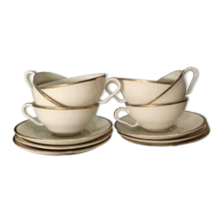 Service à café vintage Thomas Ivory Rosenthal en porcelaine ivoire – 6 pers