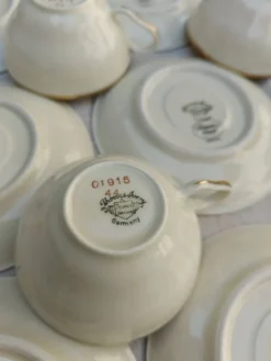 Service à café vintage Thomas Ivory Rosenthal en porcelaine ivoire – 6 pers