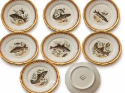 Service complet 78 pièces en porcelaine de Limoges filet or