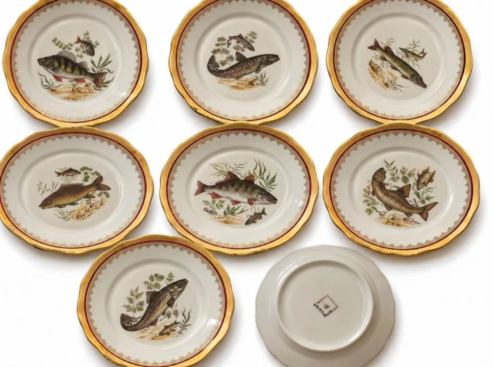 Service complet 78 pièces en porcelaine de Limoges filet or