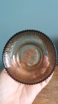 Service compotier saladier et coupelles en verre fumé