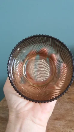 Service compotier saladier et coupelles en verre fumé