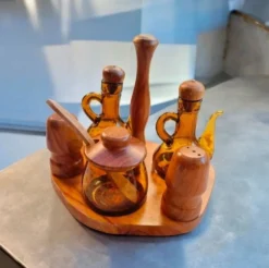 Service à condiments en buis