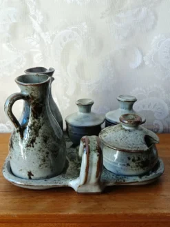 Service à Condiments Vintage en Grès Pyrité – Atelier ACTH (Thierry &