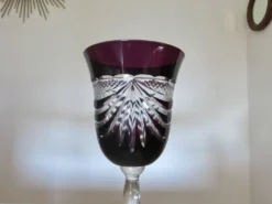 Service cristal couleur "Cristalleries de Lorraine" carafe et 5 verres