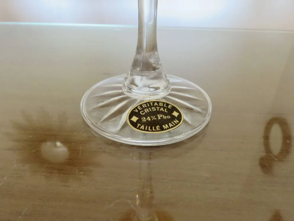 Service cristal couleur "Cristalleries de Lorraine" carafe et 5 verres