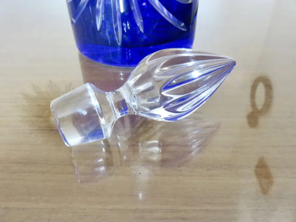 Service cristal couleur "Cristalleries de Lorraine" carafe et 5 verres