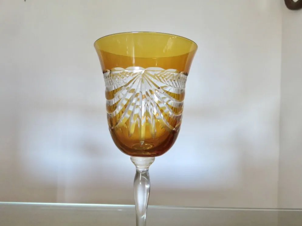 Service cristal couleur "Cristalleries de Lorraine" carafe et 5 verres