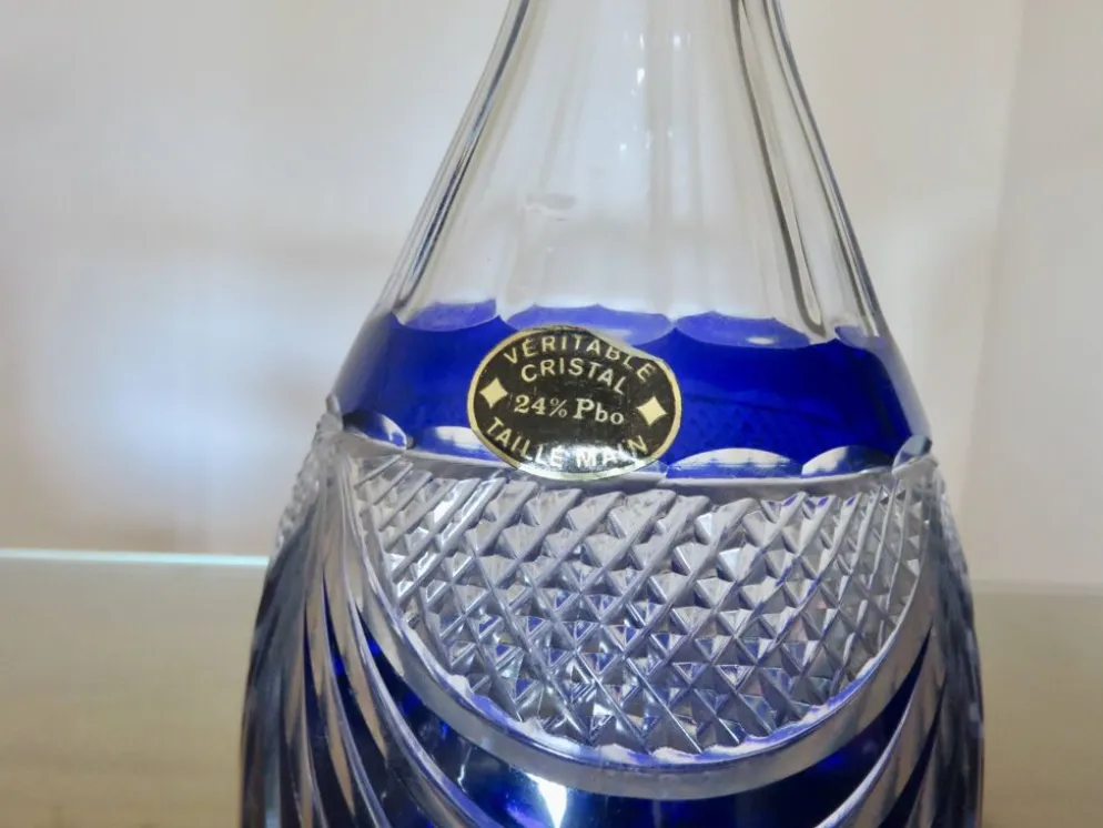 Service cristal couleur "Cristalleries de Lorraine" carafe et 5 verres