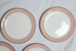 Service d'assiettes creuses x6, service Santos, rose, Villeroy et Boch, vintage