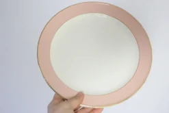 Service d'assiettes creuses x6, service Santos, rose, Villeroy et Boch, vintage
