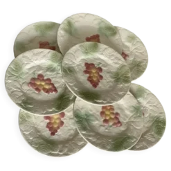 Service de 8 assiettes barbotines raisins SALINS vintage 1970