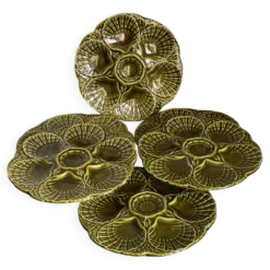 Service de 6 assiettes barbotines coquillages Sarreguemines vintage