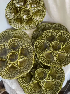 Service de 6 assiettes barbotines coquillages Sarreguemines vintage