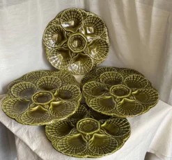 Service de 6 assiettes barbotines coquillages Sarreguemines vintage