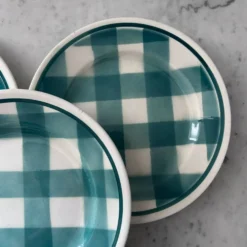 Service de 4 assiettes à carreaux