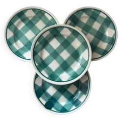 Service de 4 assiettes à carreaux