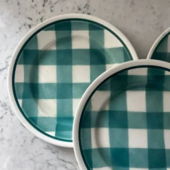 Service de 4 assiettes à carreaux