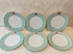Service de 12 assiettes en porcelaine de Paris - H. Béziat / Maison Blender