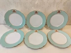 Service de 12 assiettes en porcelaine de Paris - H. Béziat / Maison Blender