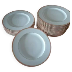 Service de 22 assiettes plates et 6 creuses 