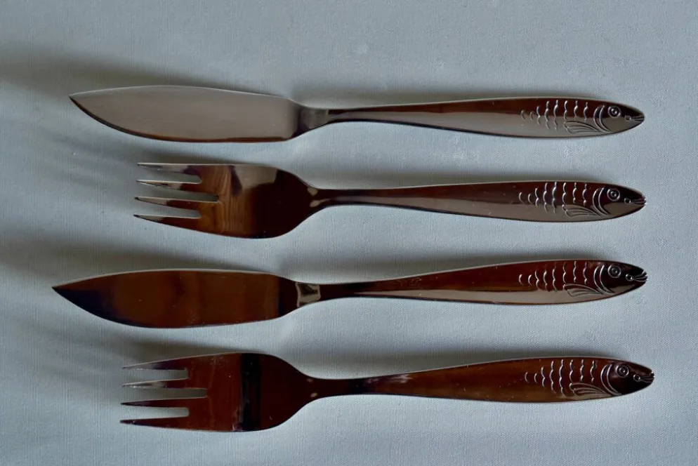 Service de couverts à poisson vintage pour 6 personnes - WMF - acier inoxydable - Made in Germany