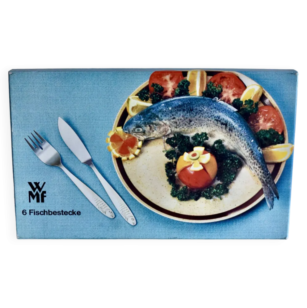 Service de couverts à poisson vintage pour 6 personnes - WMF - acier inoxydable - Made in Germany