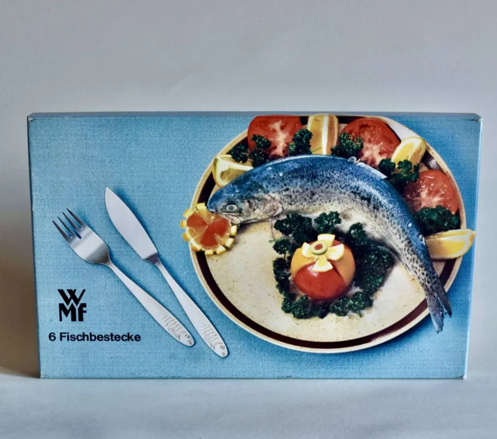 Service de couverts à poisson vintage pour 6 personnes - WMF - acier inoxydable - Made in Germany