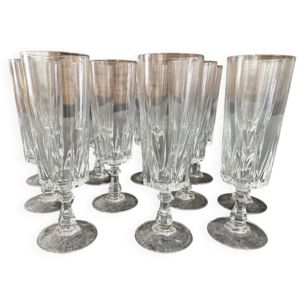 Service de divers à pied en verre détaillé–vintage