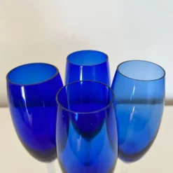 Service de 4 flûtes bleues